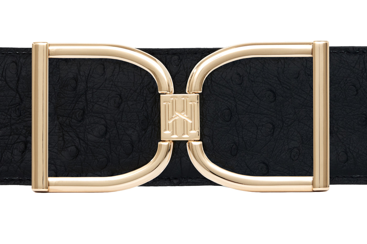 Icon Equestrian Belt - Black Ostrich with Classic Black Band - RM