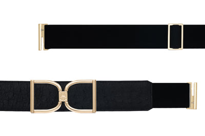 Icon Equestrian Belt - Black Ostrich with Classic Black Band - RM