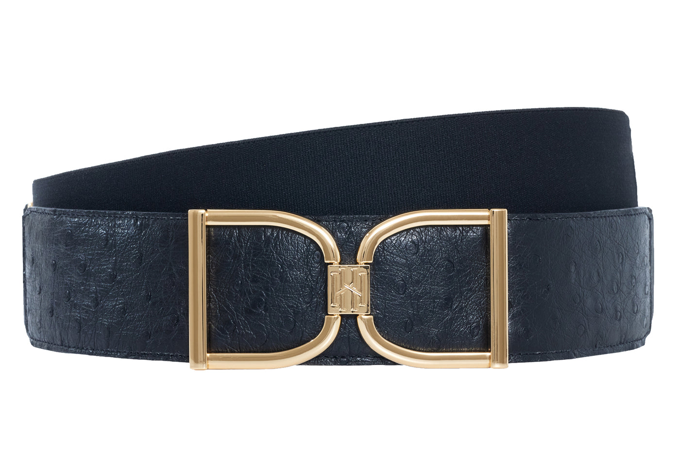 Icon Equestrian Belt - Black Ostrich with Classic Black Band - RM