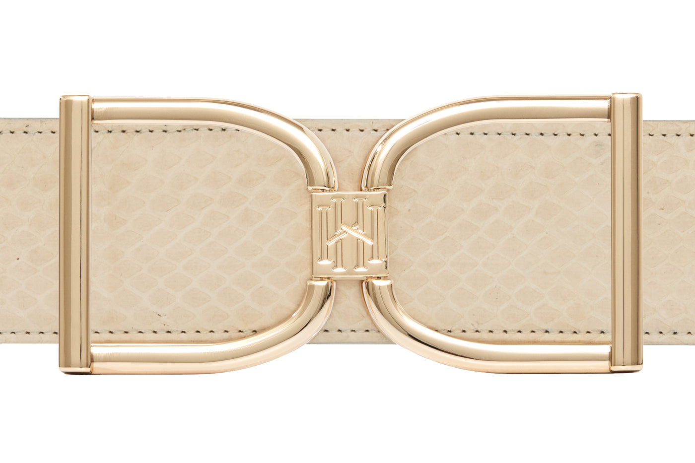 Icon Equestrian Belt - Ivory Snake with Ivory & Gold Stripe - RM