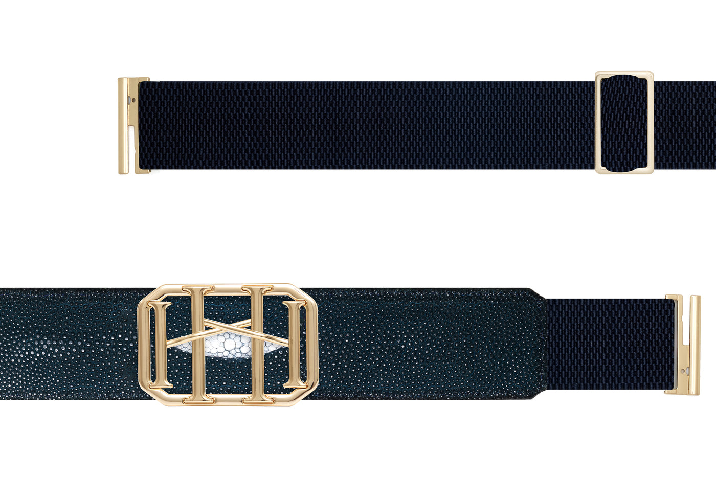 Icon Equestrian Belt - Teal Stingray with Navy Band - RM
