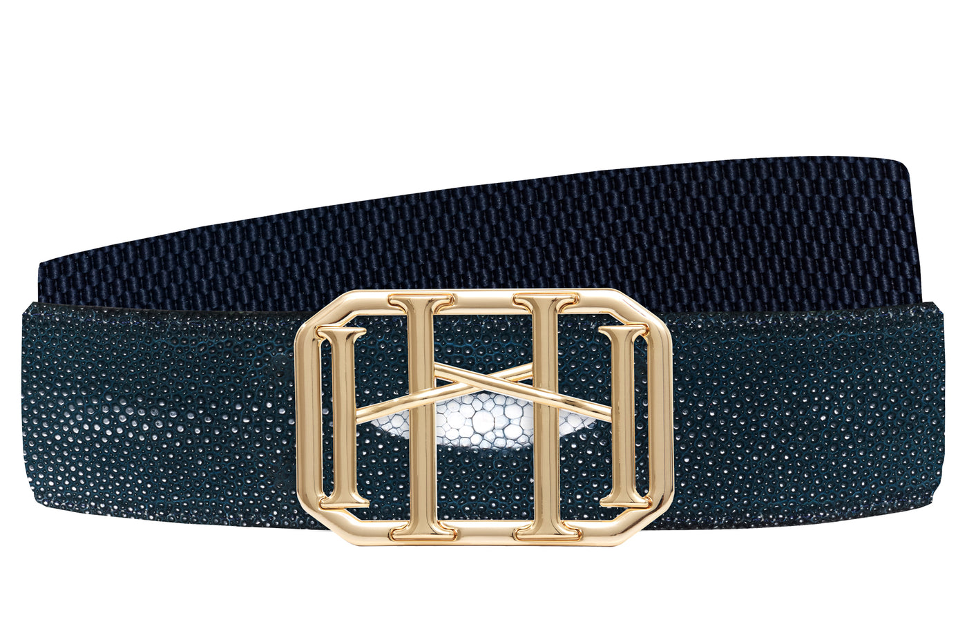Icon Equestrian Belt - Teal Stingray with Navy Band - RM