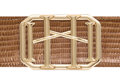 Icon Equestrian Belt - Caramel Lizard with Caramel  Band - RM