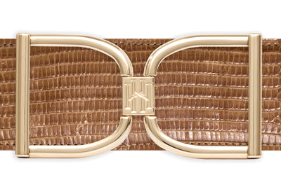 Icon Equestrian Belt - Caramel Lizard with Caramel Texture - RM