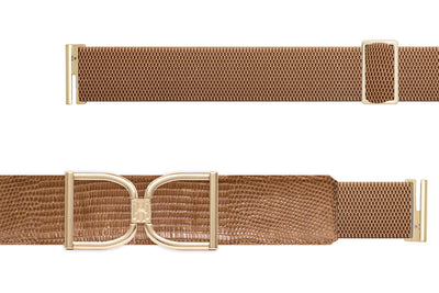 Icon Equestrian Belt - Caramel Lizard with Caramel Texture - RM