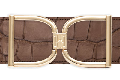 Icon Equestrian Belt - Mink Alligator with Chocolate Band - RM