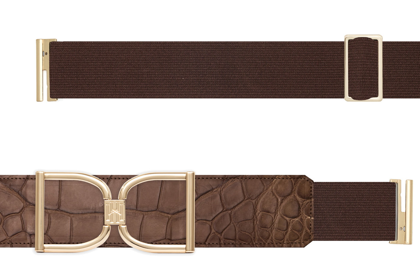 Icon Equestrian Belt - Mink Alligator with Chocolate Band - RM
