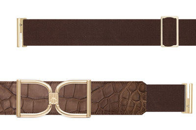 Icon Equestrian Belt - Mink Alligator with Chocolate Band - RM