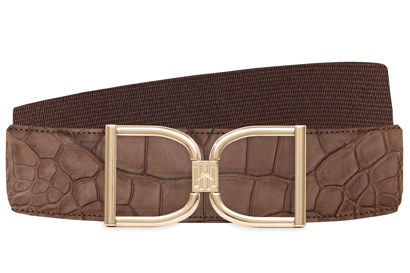 Icon Equestrian Belt - Mink Alligator with Chocolate Band - RM