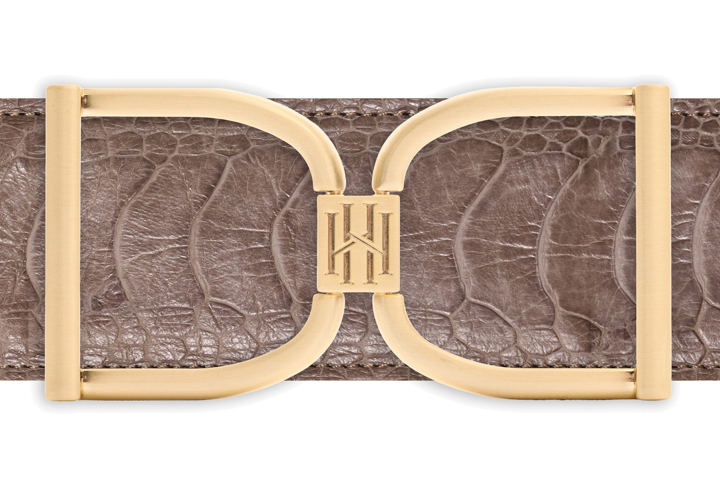 Icon Equestrian Belt - Frappe Ostrich with Mink Band - RM