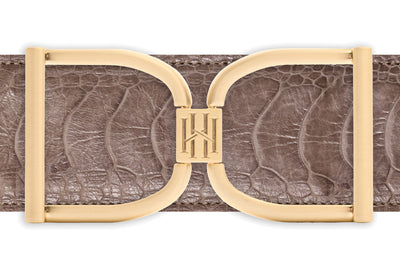 Icon Equestrian Belt - Frappe Ostrich with Mink Band - RM