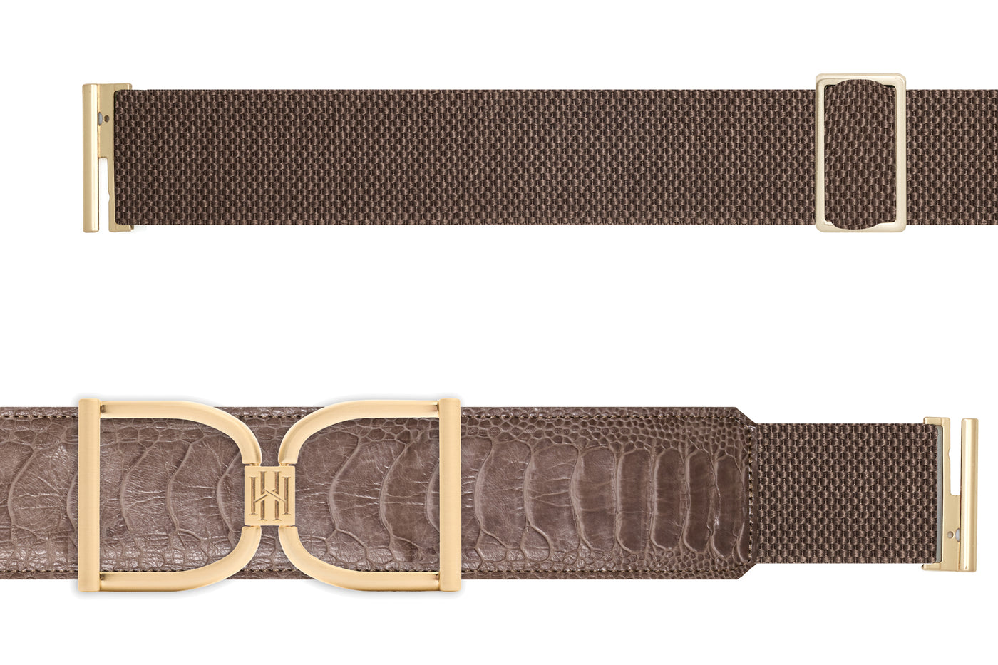 Icon Equestrian Belt - Frappe Ostrich with Mink Band - RM
