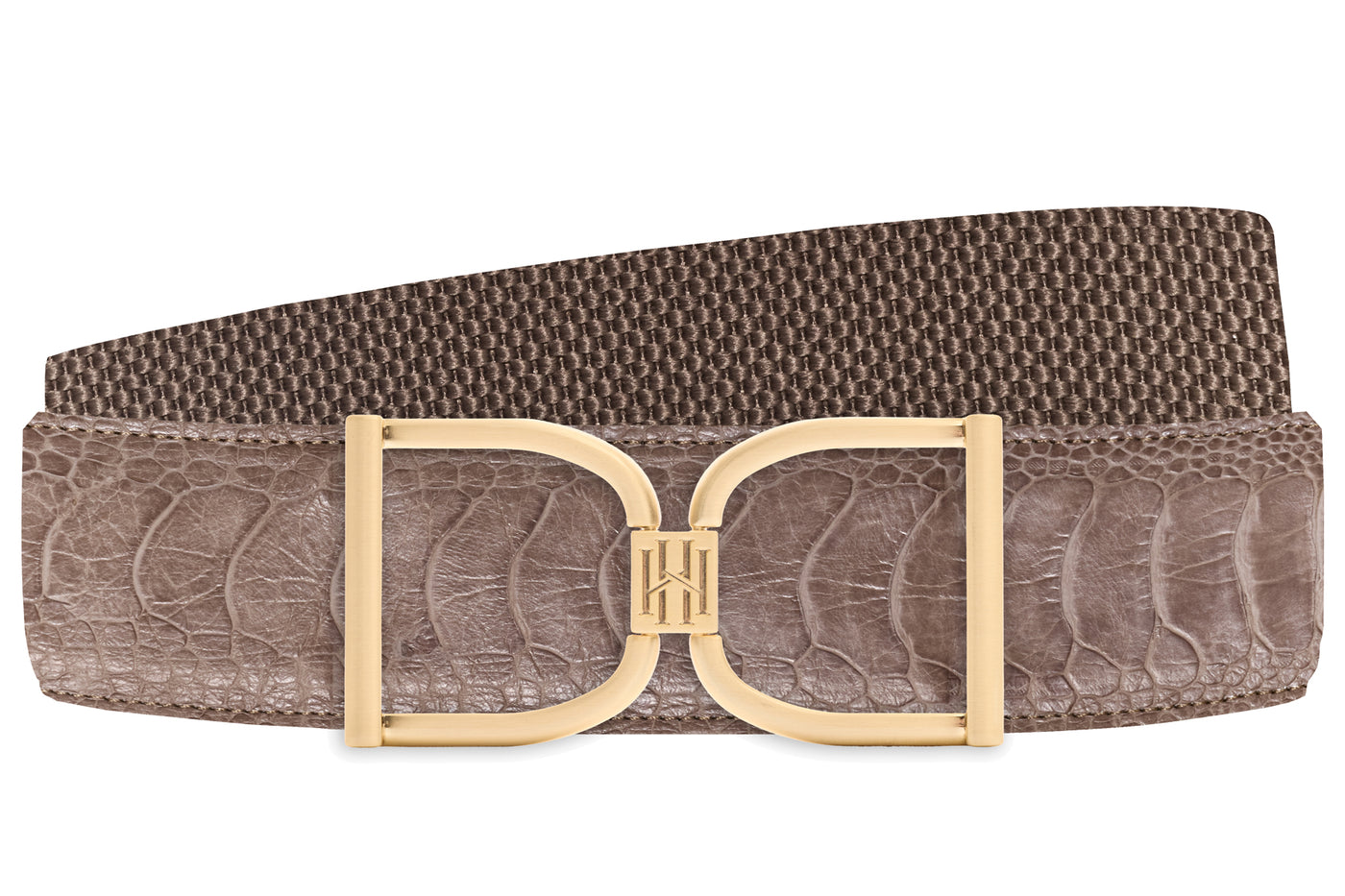 Icon Equestrian Belt - Frappe Ostrich with Mink Band - RM